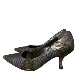 Sam Edelman Heels Julieanne Hazel Leather Snake Print Pointed Toe Career Size 6‎